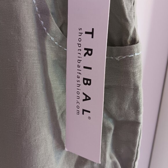 Women's Tribal Linen Blend Ankle Wide Leg Draw String Pant Size P/S NWT - Picture 5 of 9